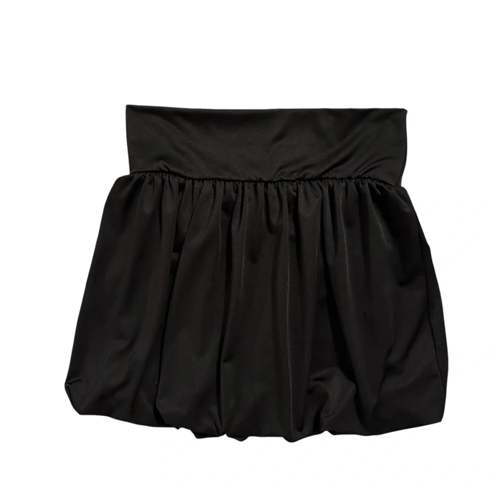 21 Saints Bubble Mini Skirt, High Waist, Black